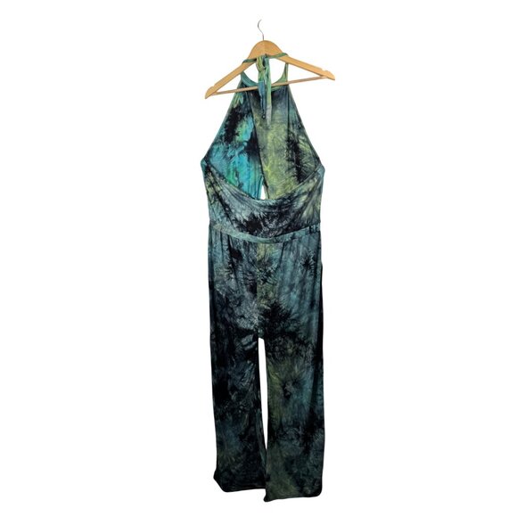 Earthbound Tie dye wide‎ leg beachy boho jumpsuit knit sz XXL - Picture 3 of 9